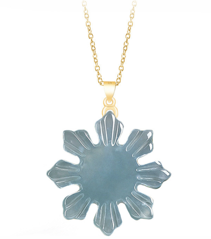 Natural Grade A Jade Sunflower Pendant with S925 Silver Chain—Keep Positive Energy with You!