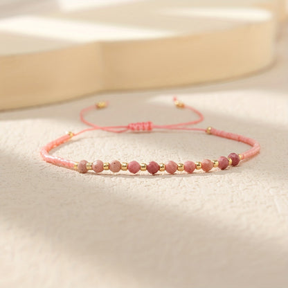 Bohemian Handwoven Natural Stone Bracelet Colorful Jewelry