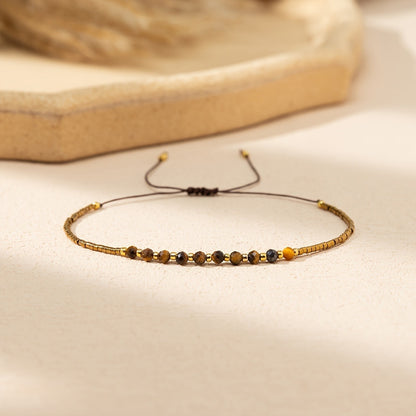 Bohemian Handwoven Natural Stone Bracelet Colorful Jewelry