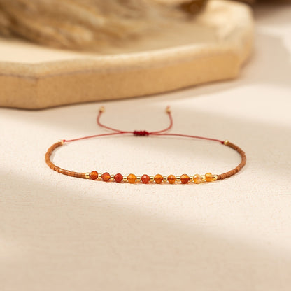 Bohemian Handwoven Natural Stone Bracelet Colorful Jewelry