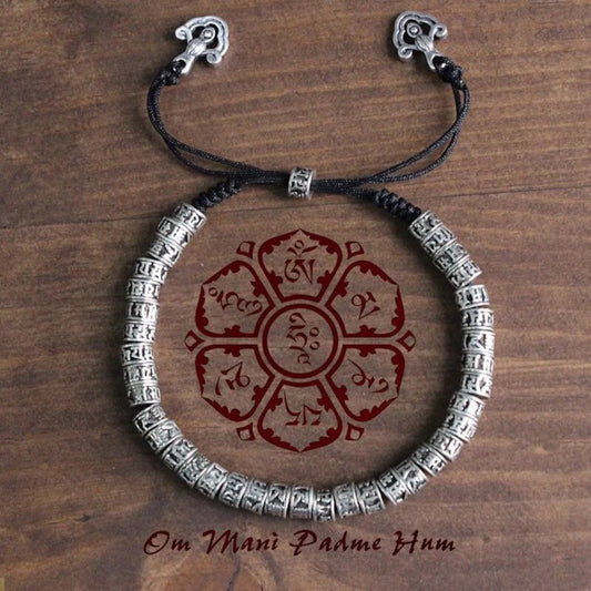 Traditional Tibetan Bracelet, Meditation Bracelet, Mens Bracelet, Vajrayana Bracelet, Double Dorje